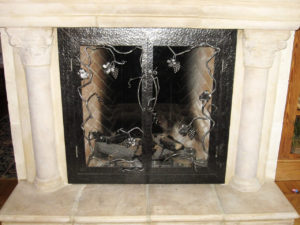 GRAPE VINE FIREPLACE SCREEN