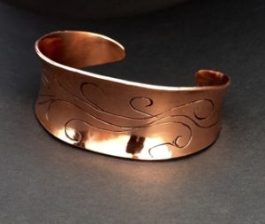 Copper Cuff with Scrolls