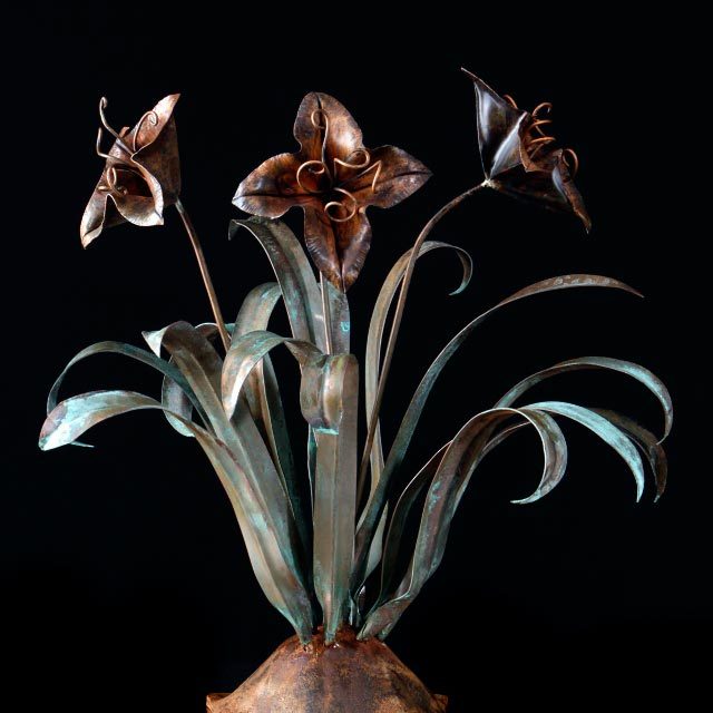 COPPER FLOWER SCULPTURE